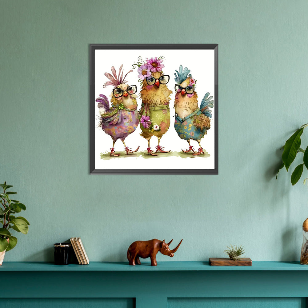 Cartoon Chicken - Full Round Drill Diamond Painting 30*30CM