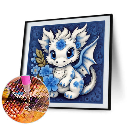 White Dragon - Full Round Drill Diamond Painting 30*30CM