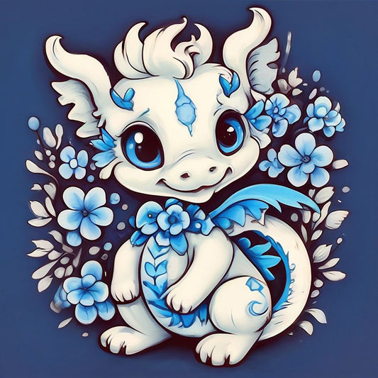 Little White Dragon - Full Round Drill Diamond Painting 30*30CM