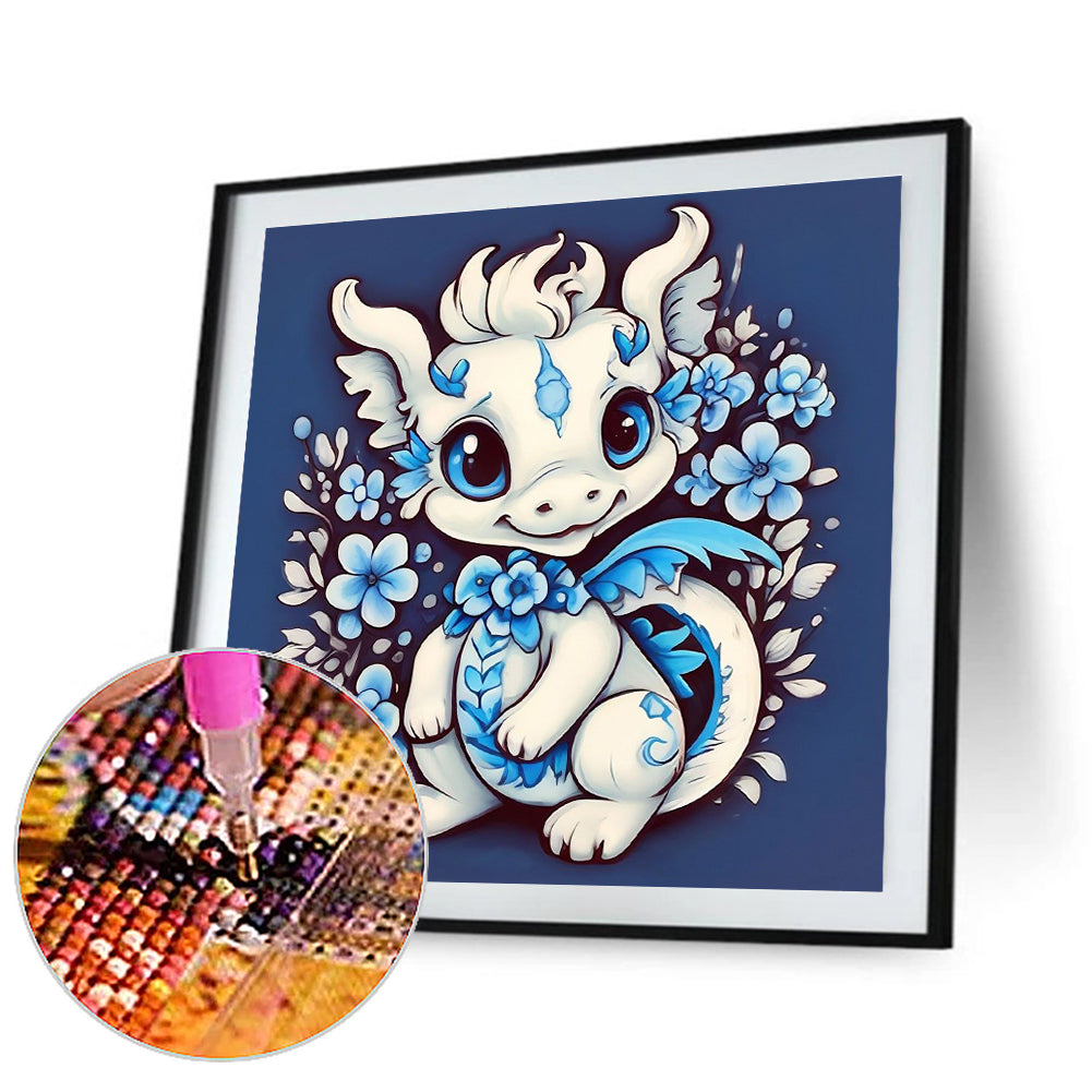 Little White Dragon - Full Round Drill Diamond Painting 30*30CM