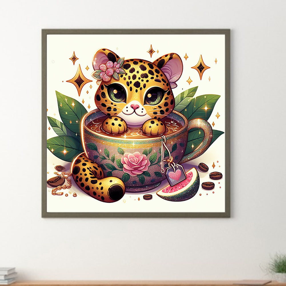 Leopard Kitten - Full Round Drill Diamond Painting 30*30CM