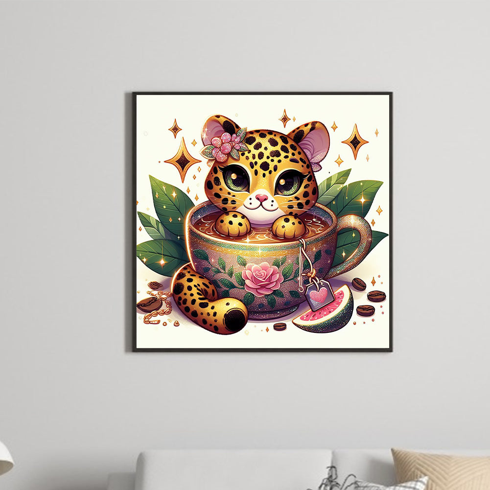 Leopard Kitten - Full Round Drill Diamond Painting 30*30CM