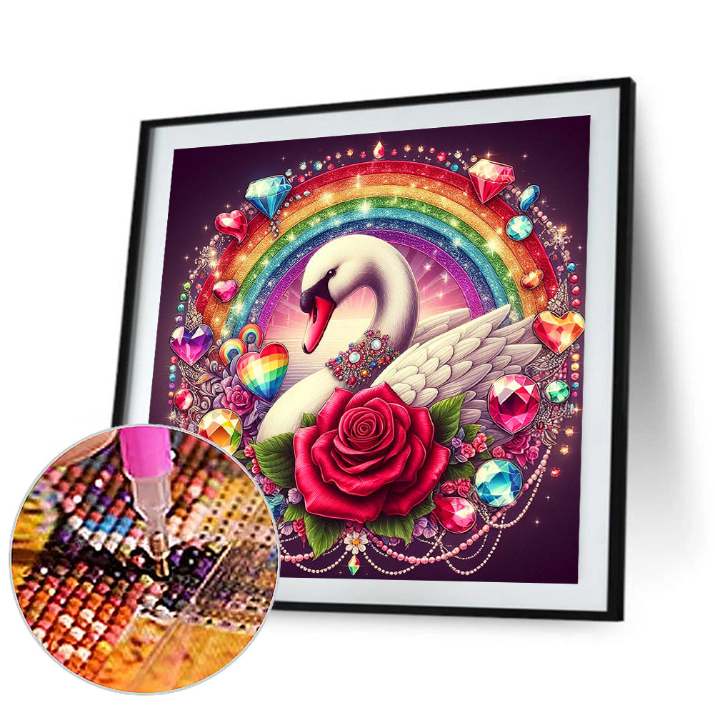 Swan - Full Round Drill Diamond Painting 30*30CM