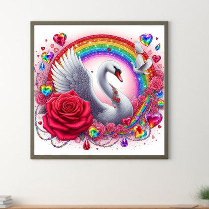 Rainbow Swan - Full Round Drill Diamond Painting 30*30CM