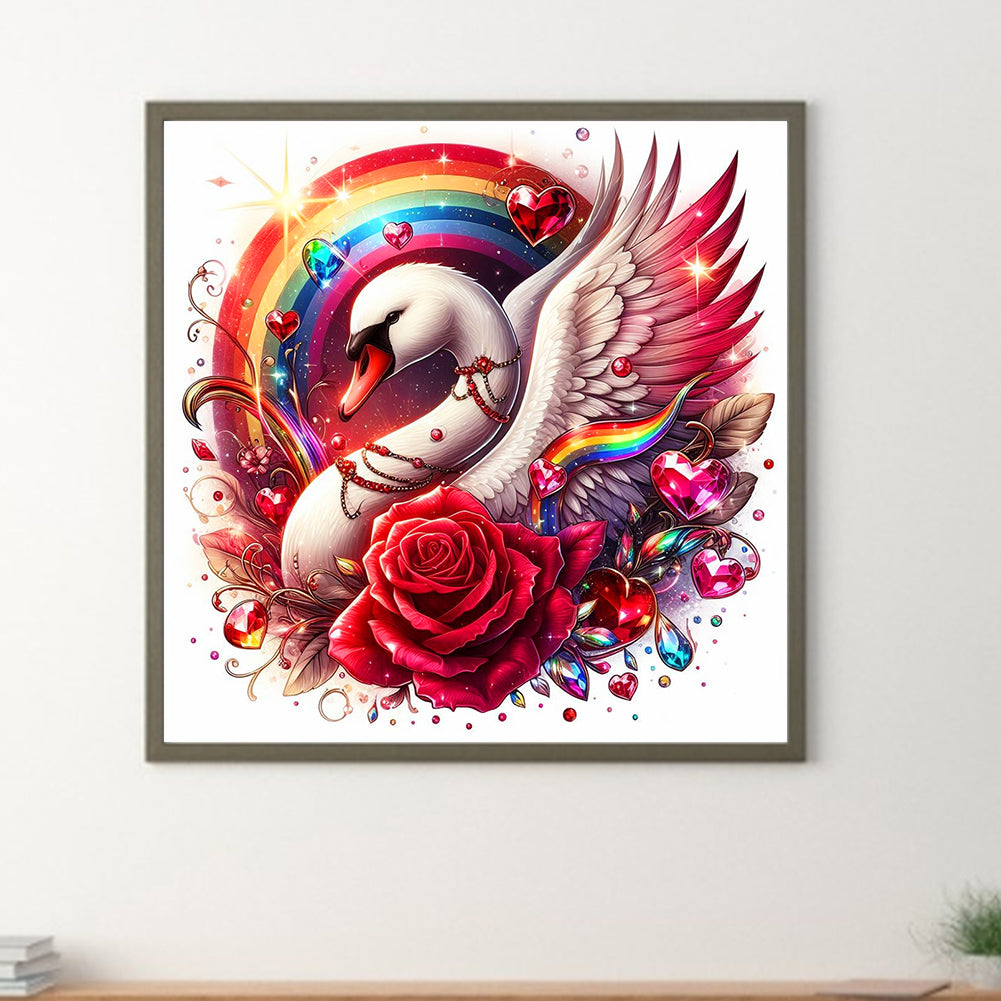 Rose Swan - Full Round Drill Diamond Painting 30*30CM