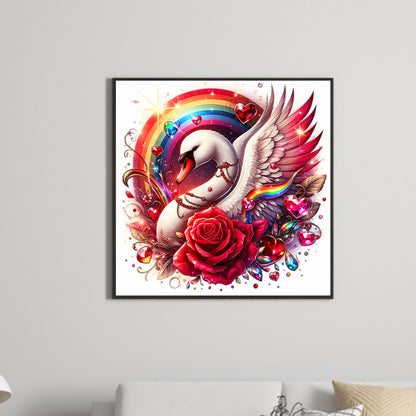 Rose Swan - Full Round Drill Diamond Painting 30*30CM