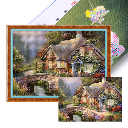 Waterside Cottage - 11CT Stamped Cross Stitch 55*40CM