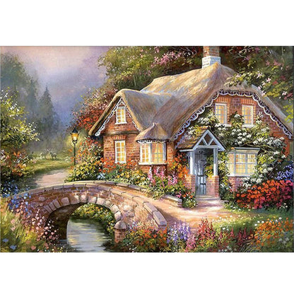 Waterside Cottage - 11CT Stamped Cross Stitch 55*40CM