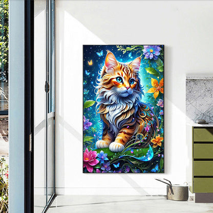 Glowing Cat - Full Round Drill Diamond Painting 40*60CM