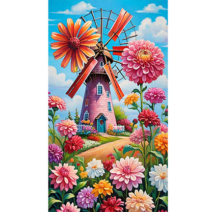 Flower House - Full Round Drill Diamond Painting 40*70CM