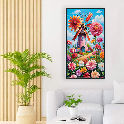 Flower House - Full Round Drill Diamond Painting 40*70CM