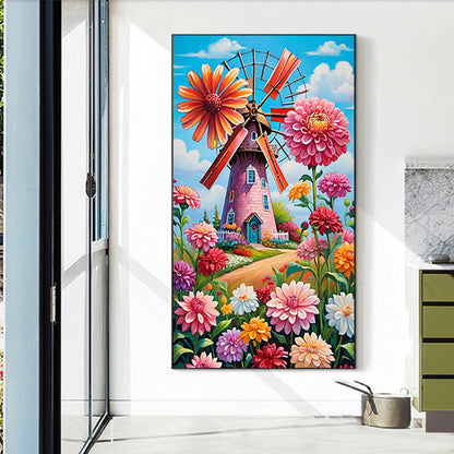 Flower House - Full Round Drill Diamond Painting 40*70CM