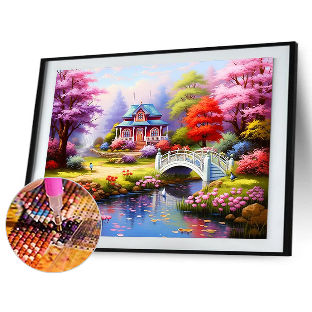 Woods House - Full Round Drill Diamond Painting 40*30CM