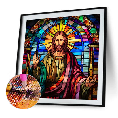 Glass Painting Jesus - Full Round Drill Diamond Painting 40*40CM