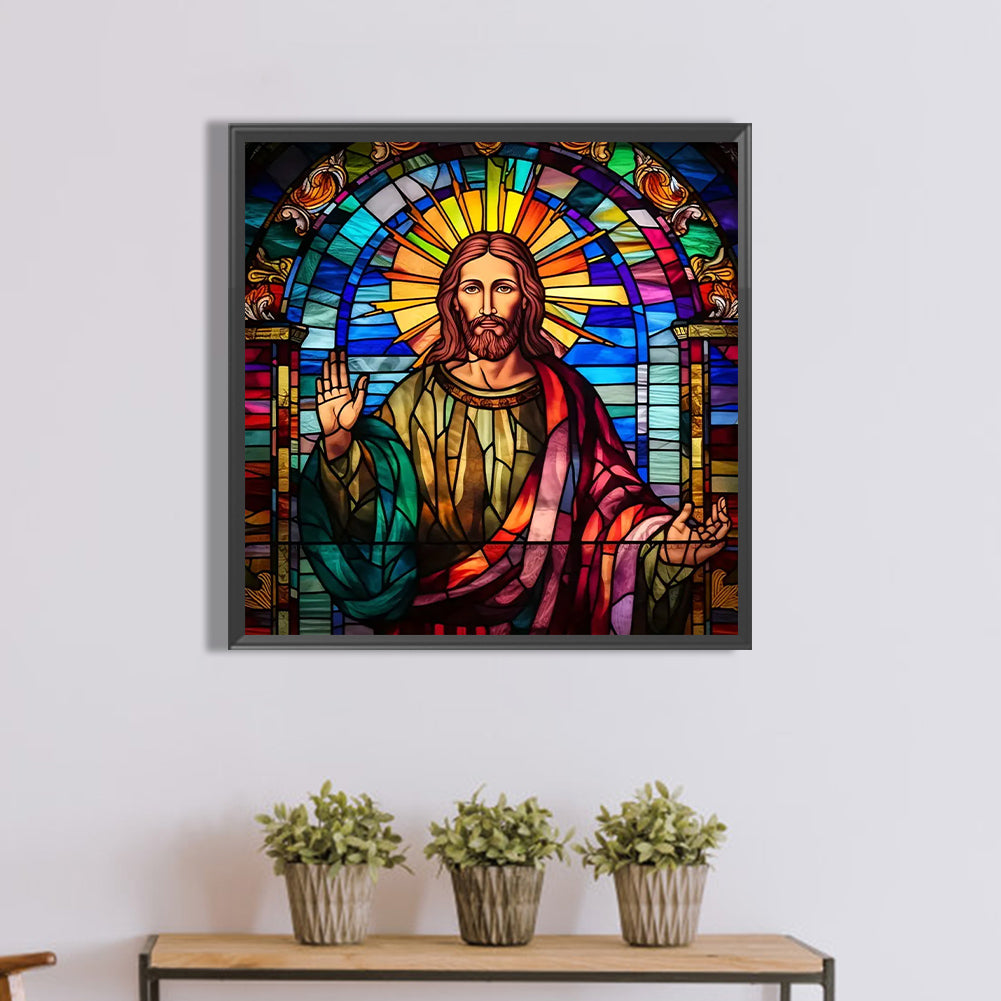 Glass Painting Jesus - Full Round Drill Diamond Painting 40*40CM