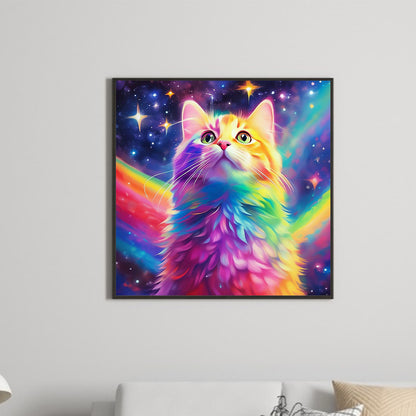 Rainbow Cat - Full Round Drill Diamond Painting 30*30CM