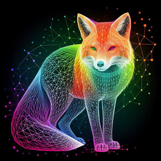 Rainbow Fox - Full Round Drill Diamond Painting 30*30CM