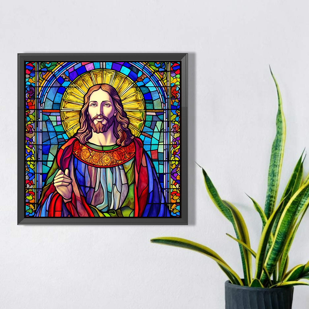 Glass Painting Jesus - Full Square Drill Diamond Painting 45*45CM