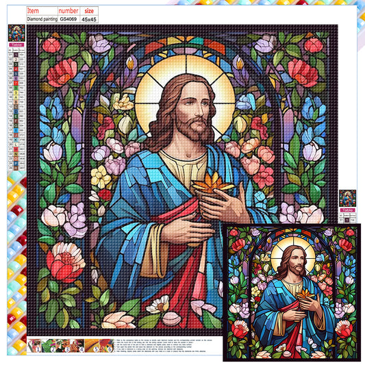 Glass Painting Jesus - Full Square Drill Diamond Painting 45*45CM