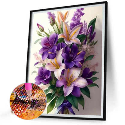 Purple Lily - Full Square Drill Diamond Painting 30*40CM