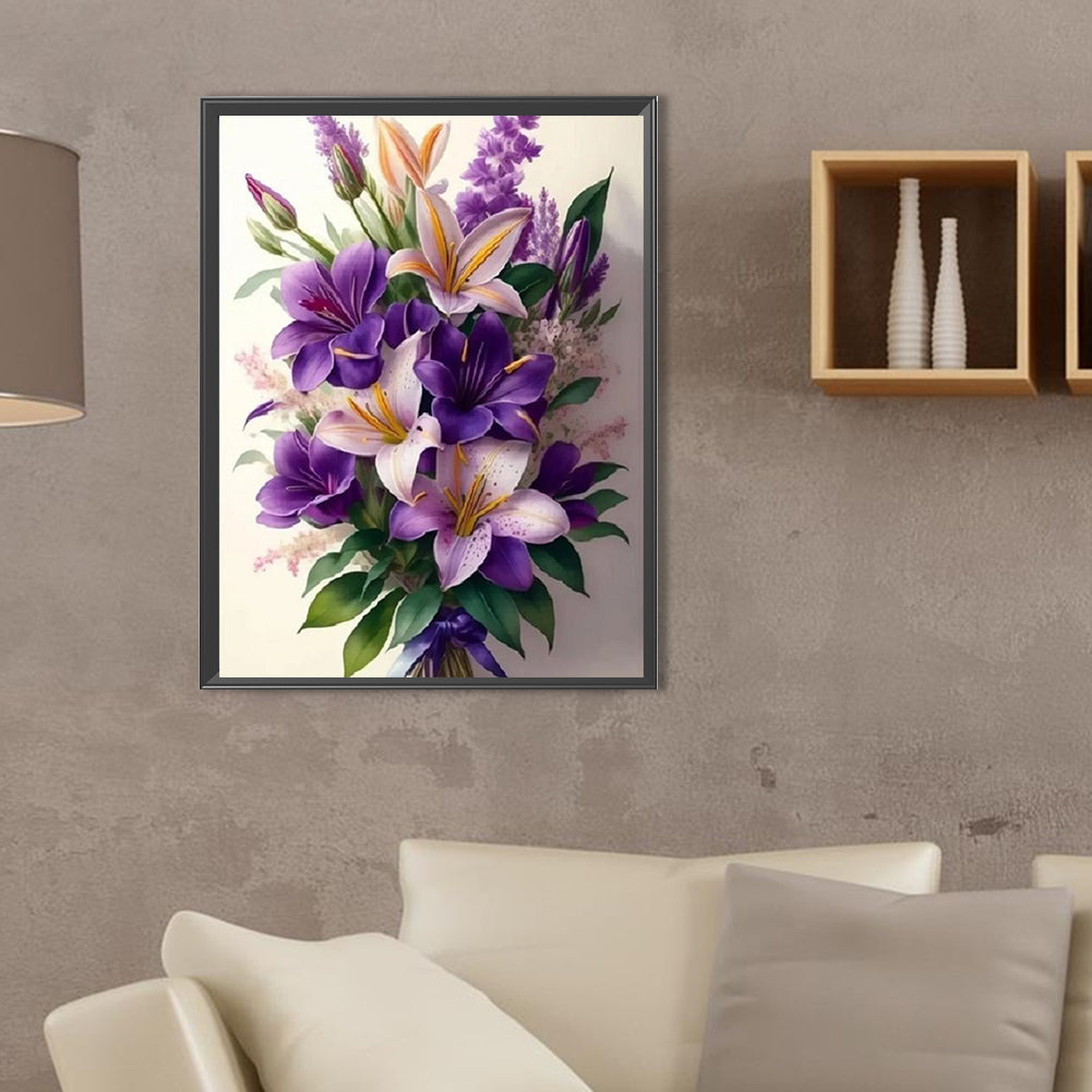 Purple Lily - Full Square Drill Diamond Painting 30*40CM