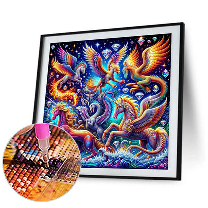 Colorful Mythical Beasts Diamond Wonderland - Full Round Drill Diamond Painting 30*30CM
