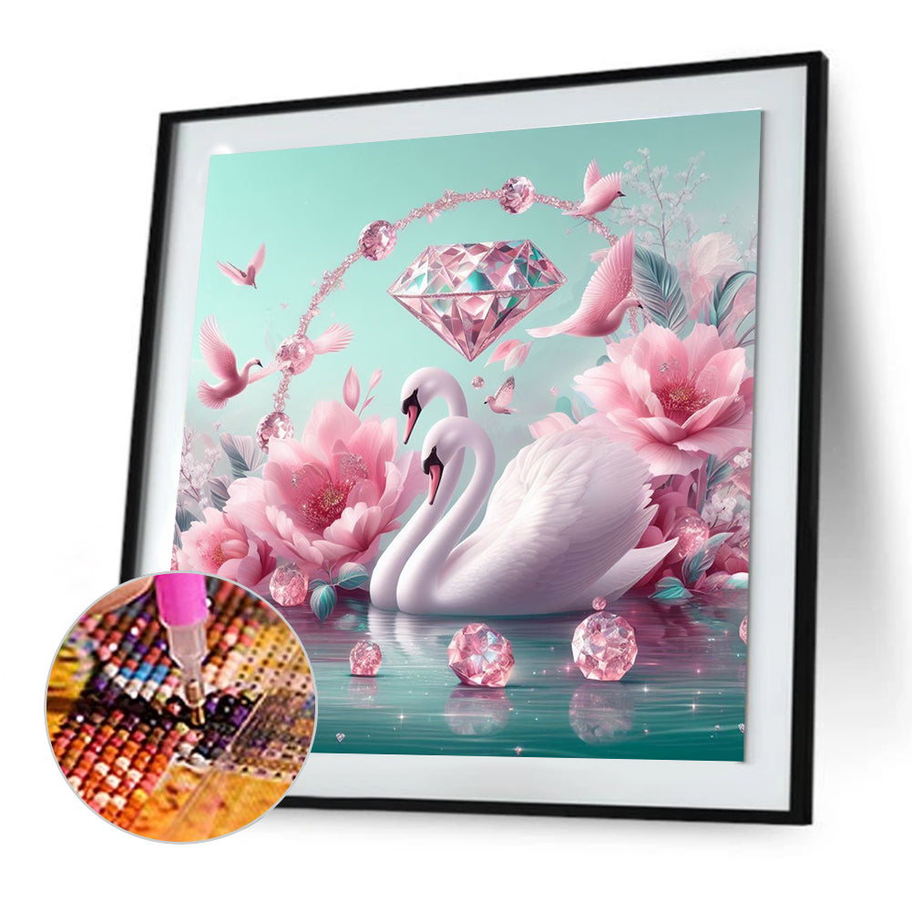 Swan - Full Round Drill Diamond Painting 30*30CM