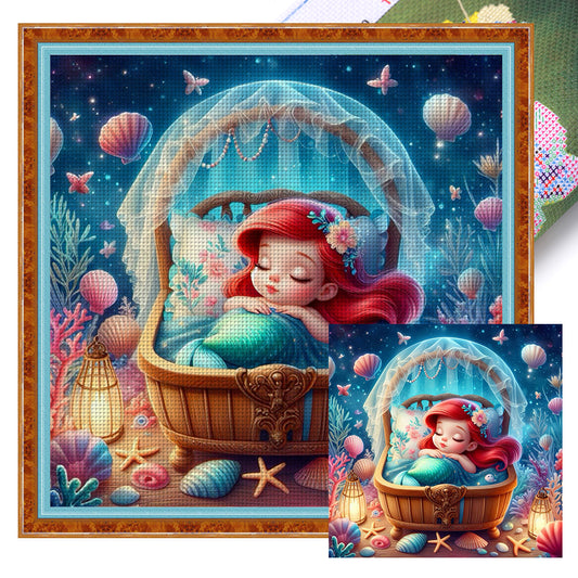 Disney-Princess Ariel - 18CT Stamped Cross Stitch 30*30CM