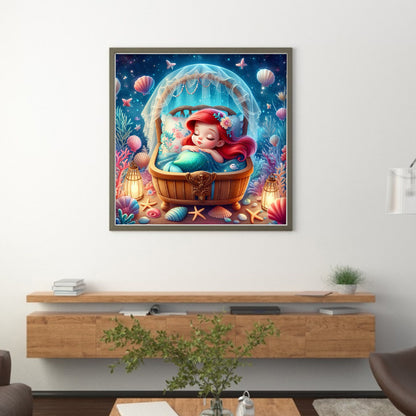 Disney-Princess Ariel - 18CT Stamped Cross Stitch 30*30CM