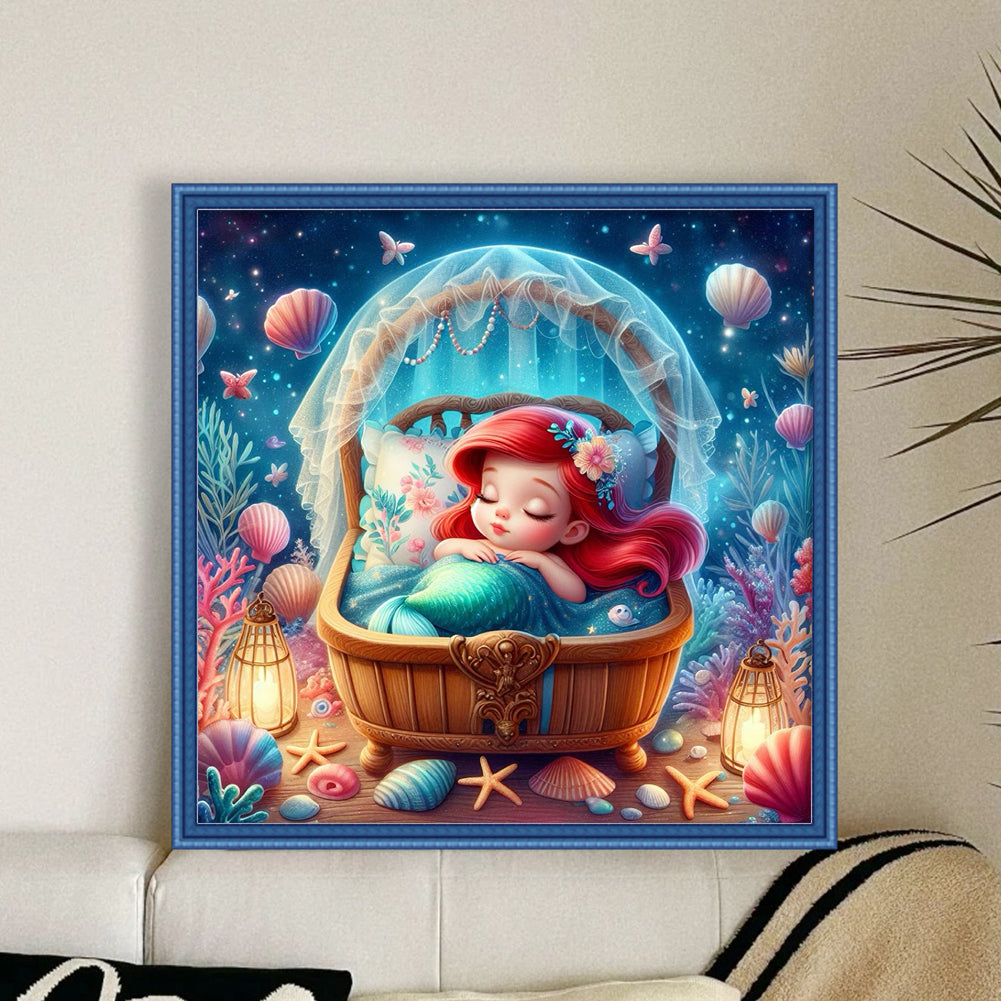 Disney-Princess Ariel - 18CT Stamped Cross Stitch 30*30CM