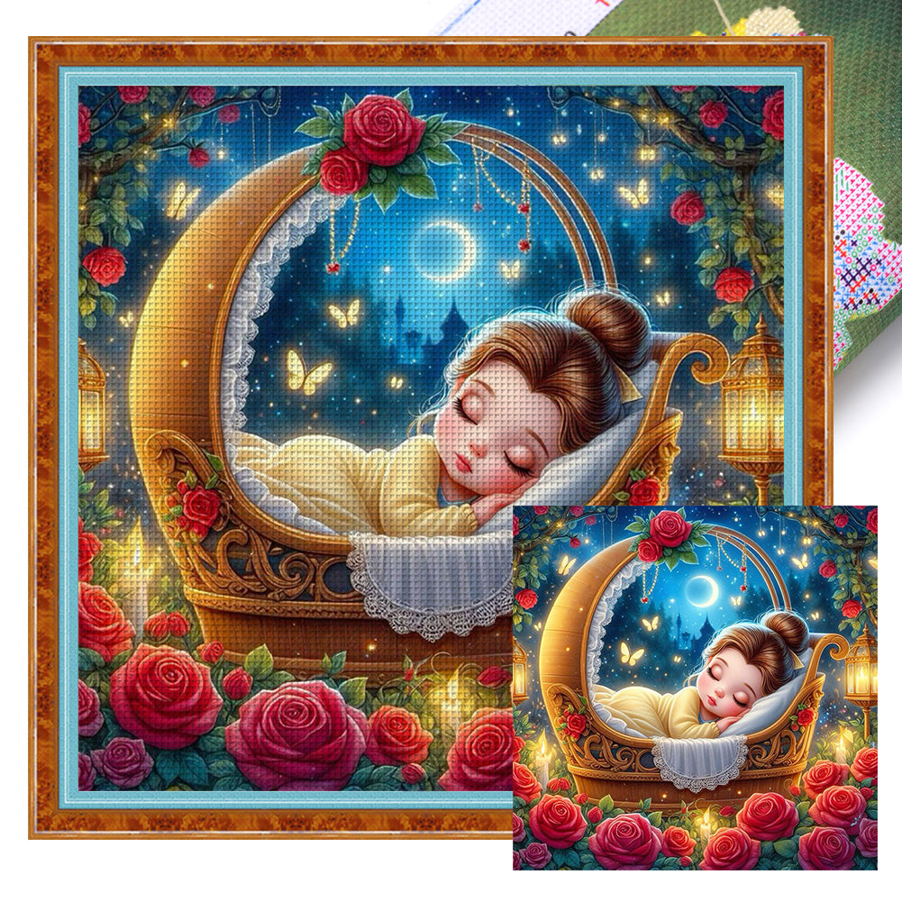 Disney-Princess Belle - 18CT Stamped Cross Stitch 30*30CM