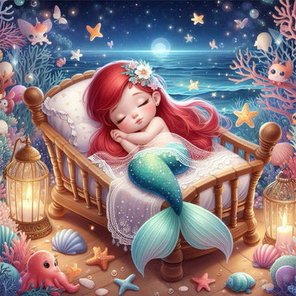 Disney-Princess Ariel - 18CT Stamped Cross Stitch 30*30CM