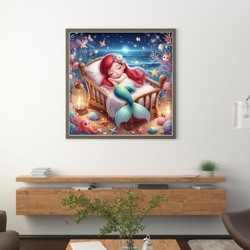 Disney-Princess Ariel - 18CT Stamped Cross Stitch 30*30CM