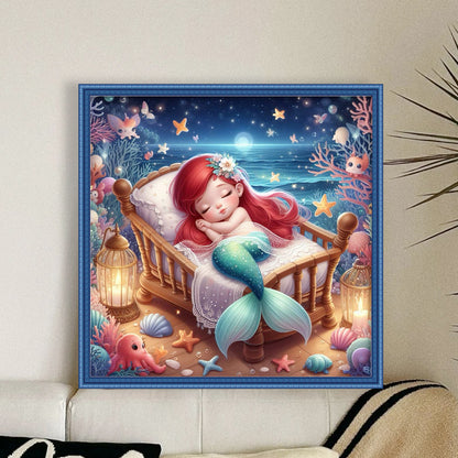 Disney-Princess Ariel - 18CT Stamped Cross Stitch 30*30CM