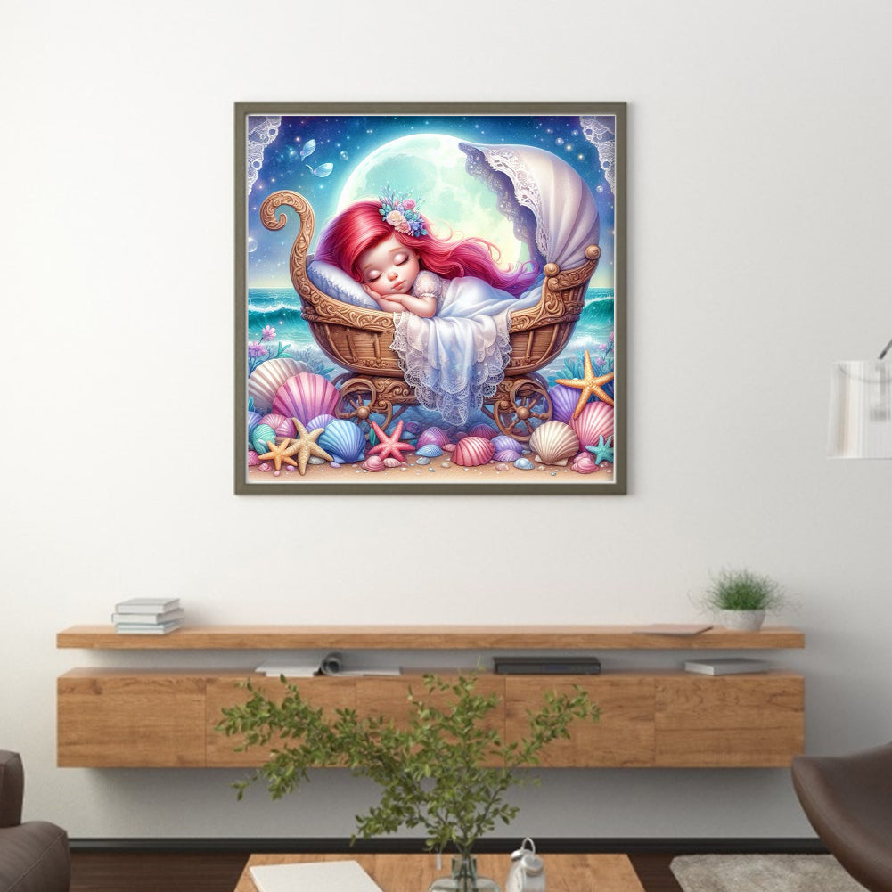 Disney-Princess Ariel - 18CT Stamped Cross Stitch 30*30CM