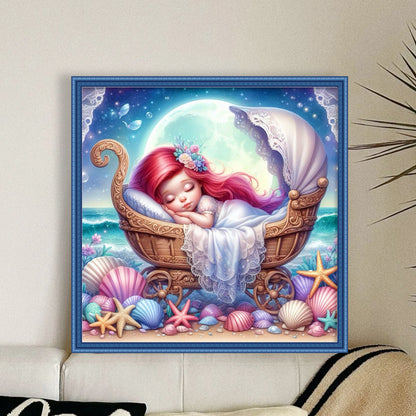 Disney-Princess Ariel - 18CT Stamped Cross Stitch 30*30CM