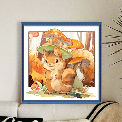 Squirrel - 11CT Stamped Cross Stitch 50*50CM