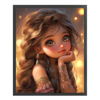 Big Eyed Girl - 11CT Stamped Cross Stitch 40*50CM