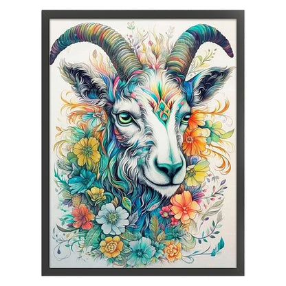 Flower And Grass Sheep - 11CT Stamped Cross Stitch 45*60CM