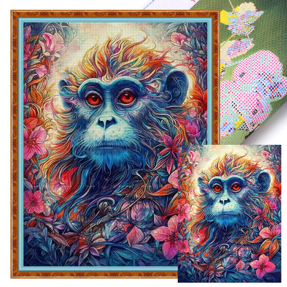 Flower Monkey - 11CT Stamped Cross Stitch 45*60CM