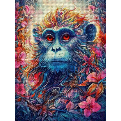 Flower Monkey - 11CT Stamped Cross Stitch 45*60CM