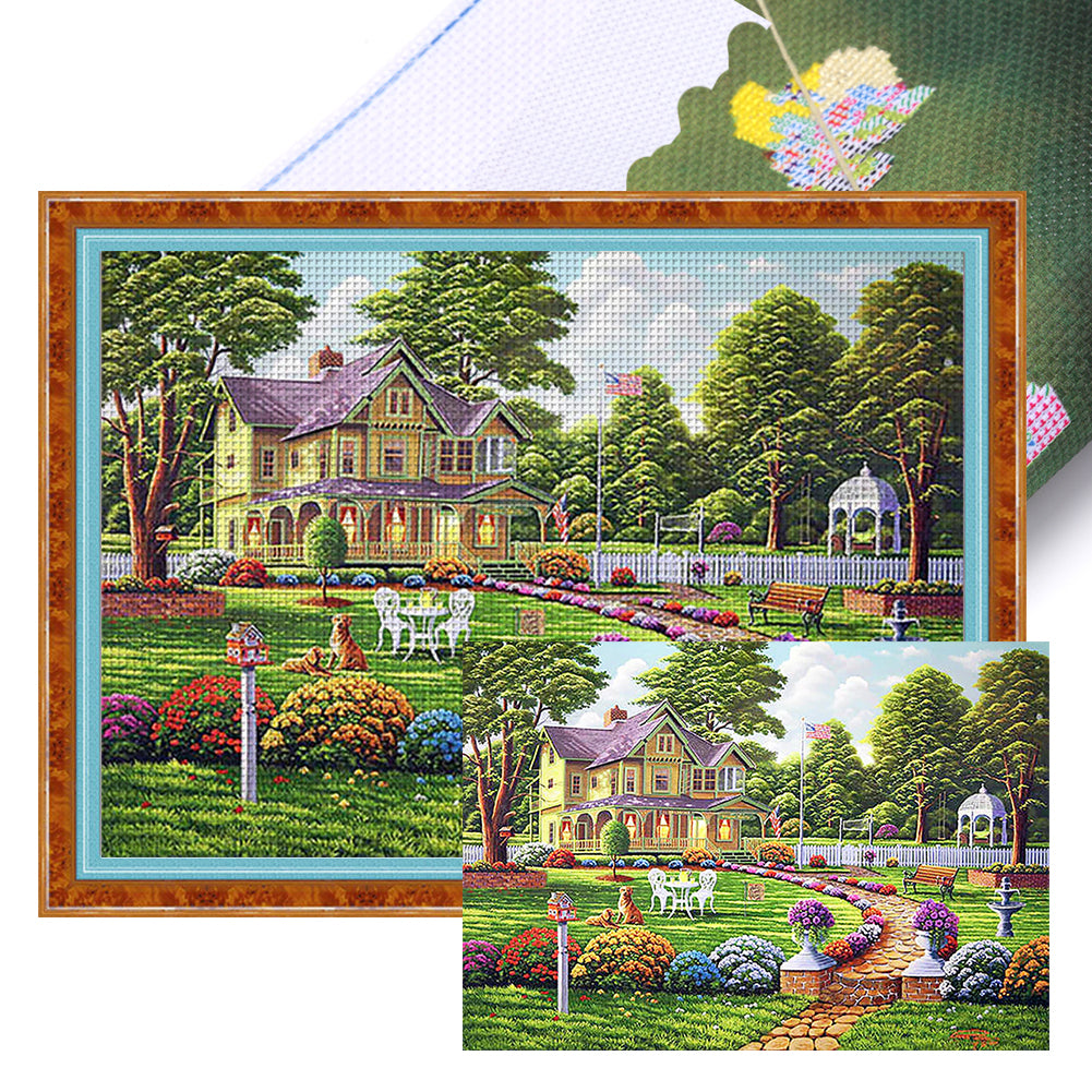 Garden Shed - 11CT Stamped Cross Stitch 60*45CM