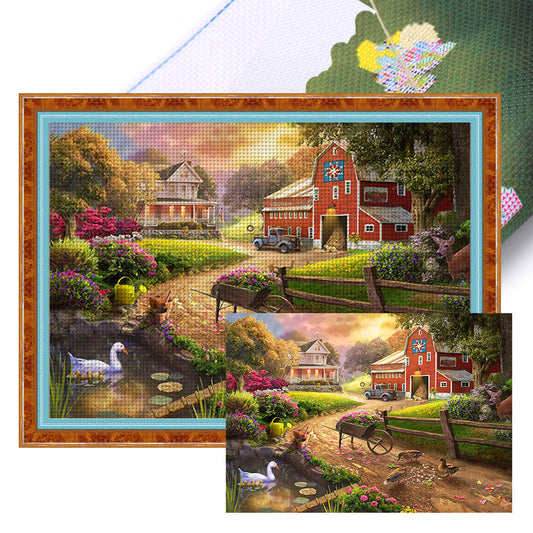 Farm Cabin - 11CT Stamped Cross Stitch 60*45CM