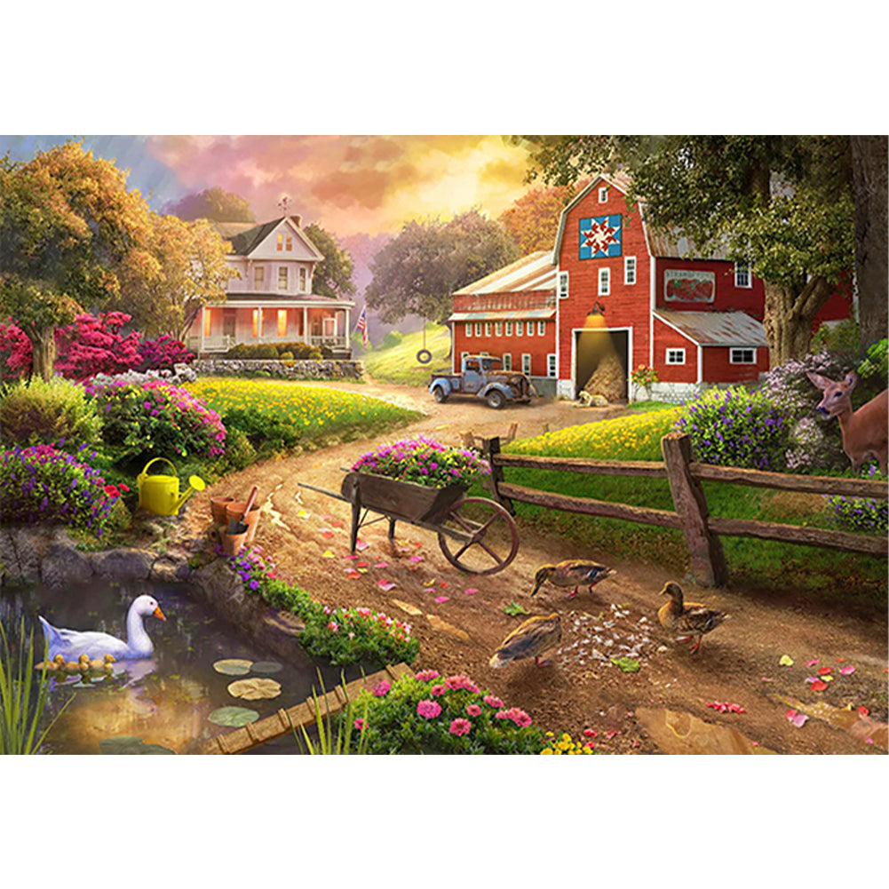 Farm Cabin - 11CT Stamped Cross Stitch 60*45CM