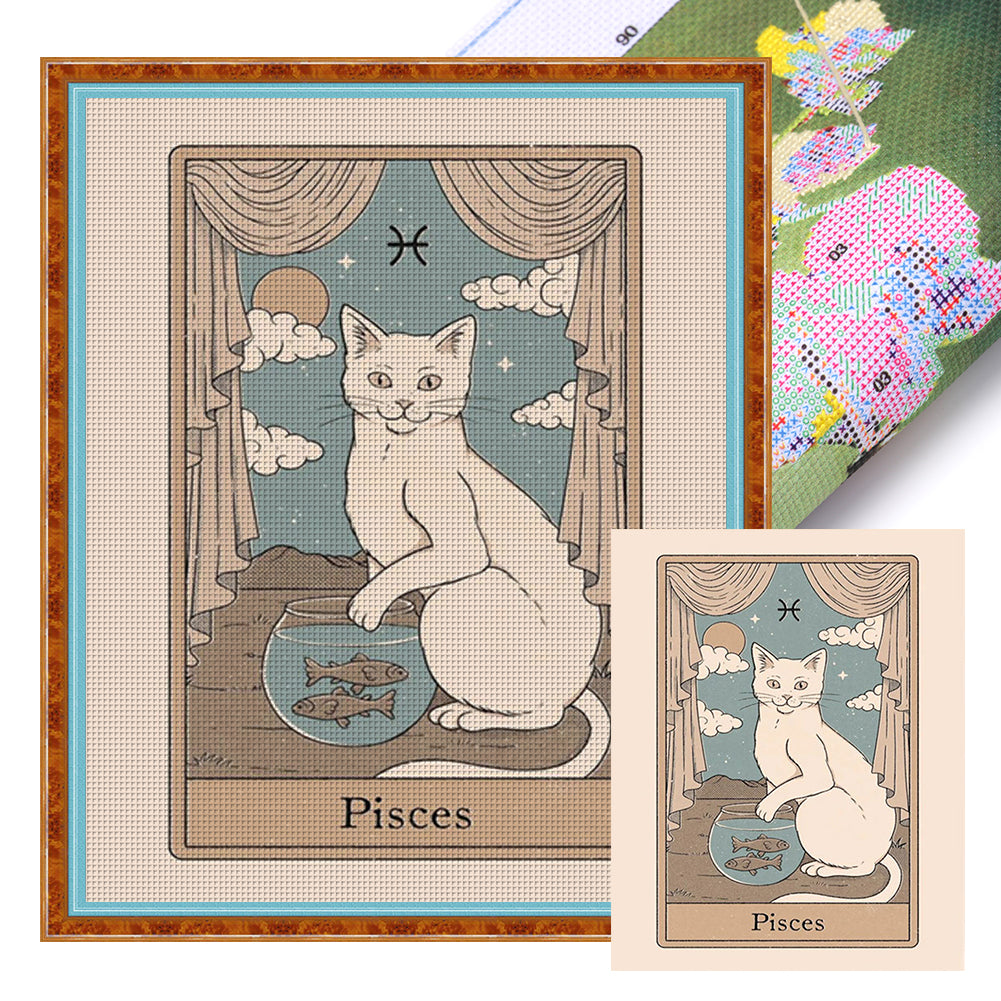 Cat - 11CT Stamped Cross Stitch 45*55CM