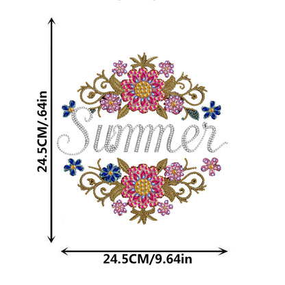 Acrylic Single-Sided Diamond Art Hanging Pendant for Home Decor (Summer Flower)