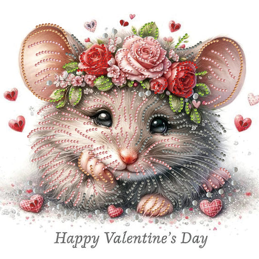 Valentine'S Day Mouse - Special Shaped Drill Diamond Painting 30*30CM