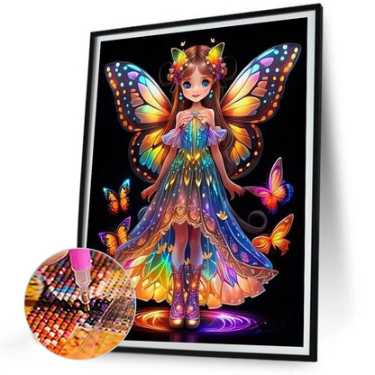 Little Butterfly Fairy - Full Round Drill Diamond Painting 30*40CM