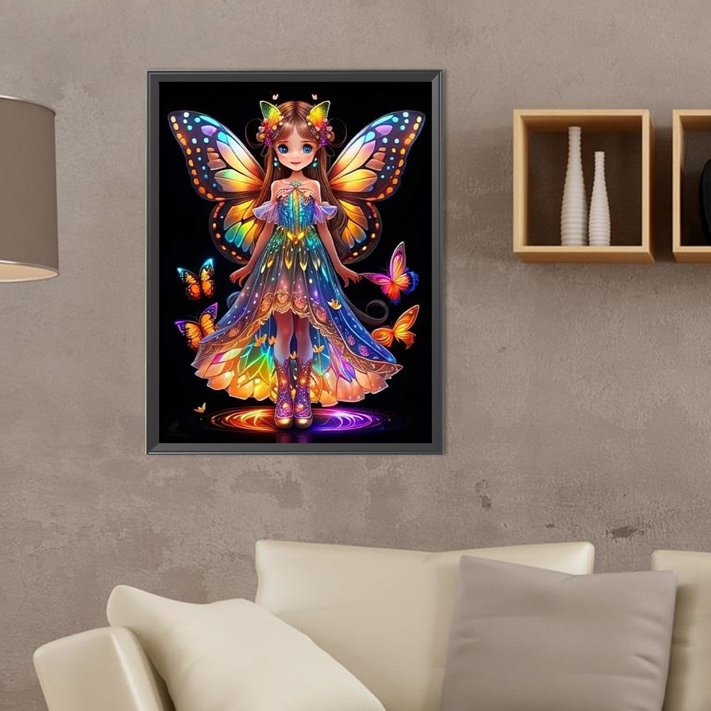 Little Butterfly Fairy - Full Round Drill Diamond Painting 30*40CM