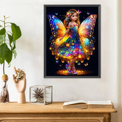 Little Butterfly Fairy - Full Round Drill Diamond Painting 30*40CM